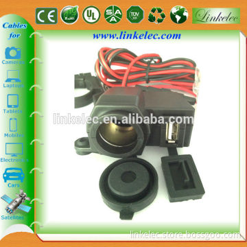 USB DC 12v car cigarette lighter socket with cap
